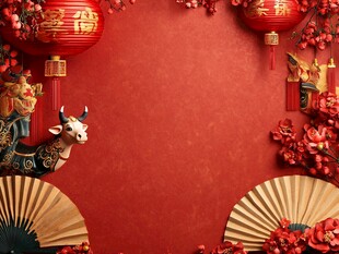 喜庆中国风新年装饰背景