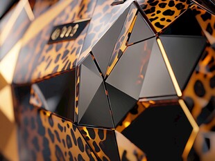 豹纹几何拼接奢华球体