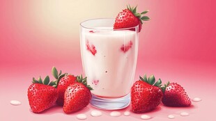 草莓奶昔 清新美味的诱惑
