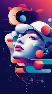 梦幻风格的潮流人物插画