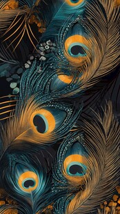 绚丽孔雀羽毛艺术图案