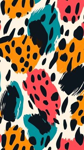 多彩豹纹风抽象图案纹理