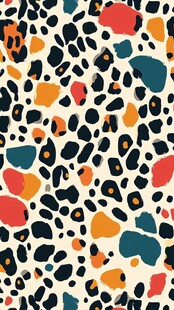 多彩豹纹图案无缝背景