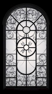 复古雕花彩色玻璃窗