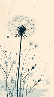 手绘风蒲公英植物插画