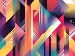 多彩几何抽象艺术背景图
