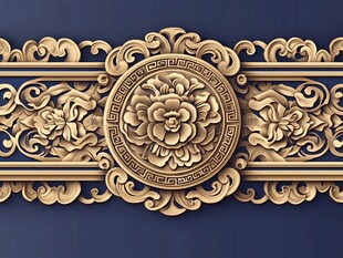 中式古典雕花装饰图案
