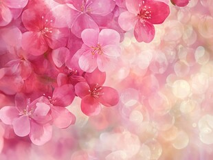 浪漫粉色樱花梦幻背景