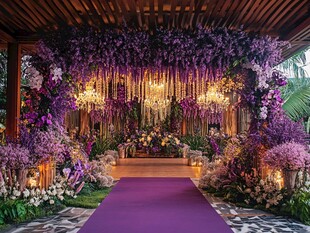 梦幻紫色系浪漫婚礼场景