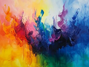 绚丽多彩的抽象色彩画作