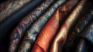 多彩华丽传统纹样丝绸