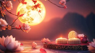 中秋月夜下的诗意团圆场景