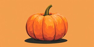 橙色南瓜插画