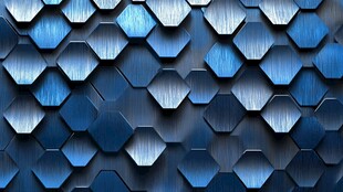 蓝色金属六边形纹理背景