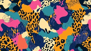 多彩豹纹抽象图案背景
