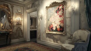 欧式奢华客厅中的精美挂画