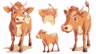 可爱卡通牛形象集合
