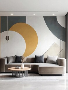 现代简约风客厅几何背景墙