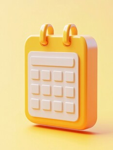 黄色立体日历模型