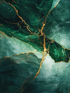 绿金交织的大理石纹理