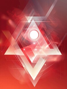 红色几何光影抽象艺术图