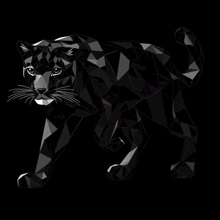几何风格黑豹子图形设计