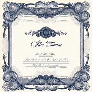 复古华丽欧式花纹证书边框