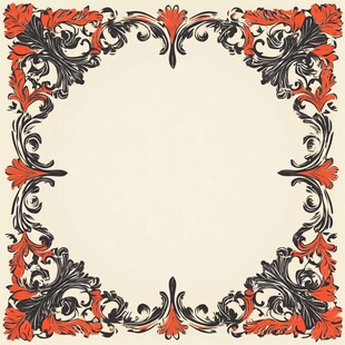 复古花纹边框装饰图案
