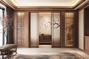 新中式风格雅致玄关空间