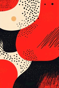 抽象几何色块艺术插画