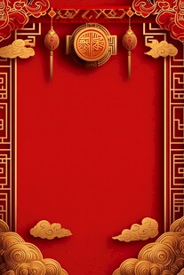 喜庆中式红色节日背景图