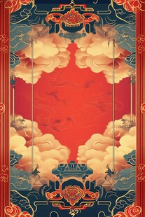 中式古典喜庆边框图案