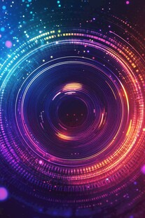 炫彩科技感环形光效背景