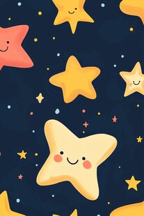 可爱星星卡通无缝图案背景
