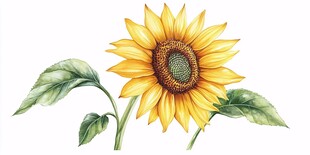 手绘向日葵插画