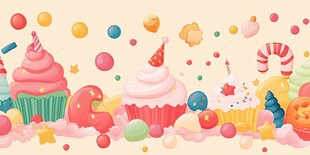 欢乐缤纷的生日甜点派对