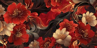 红金花卉图案 尽显华丽