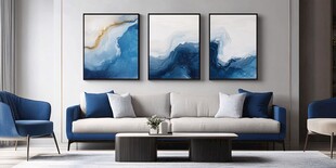 现代简约风客厅装饰画搭配