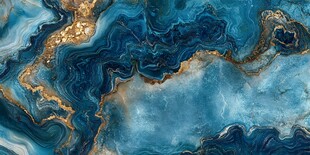 蓝金交织大理石纹理图案