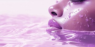 水中紫调美妆特写