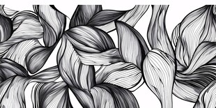 黑白线条叶形图案纹理