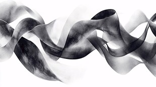 水墨飘带抽象艺术图案
