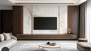 现代简约风客厅电视背景墙