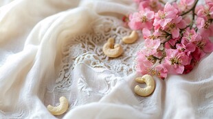 布上腰果与烂漫花枝