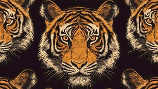 老虎头像无缝图案设计