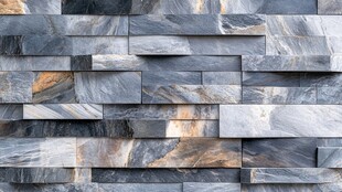 灰色石砌墙面纹理特写