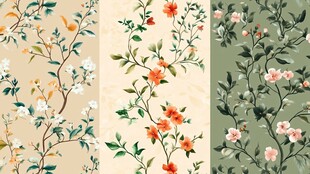 复古花卉图案背景素材