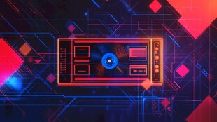 霓虹风格复古唱片机画面