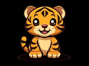 可爱卡通小老虎形象