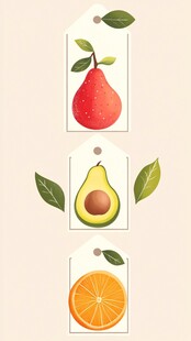 水果标签插画